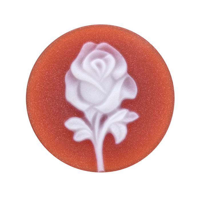 Red Agate 16mm Round Rose Cameo