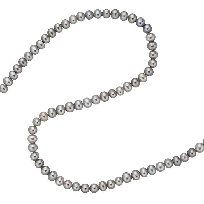 Freshwater Cultured Round Pearl Strands, Gray, A-Grade