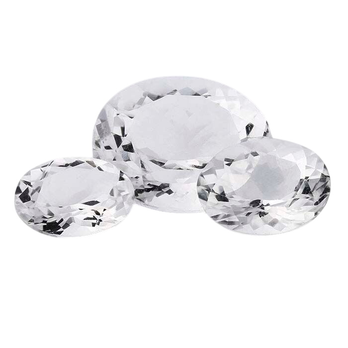American Mined™ Arkansas Ice Quartz™ Oval Faceted Stones, AAA-Grade
