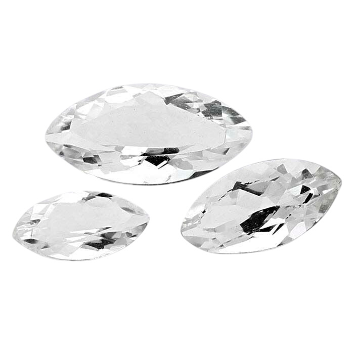 American Mined™ Arkansas Ice Quartz™ Marquise Faceted Stones, AAA-Grade