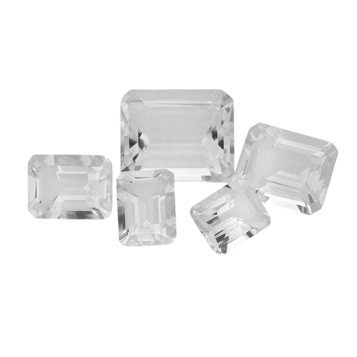 American Mined™ Arkansas Ice Quartz™ Radiant Faceted Stones, AAA-Grade