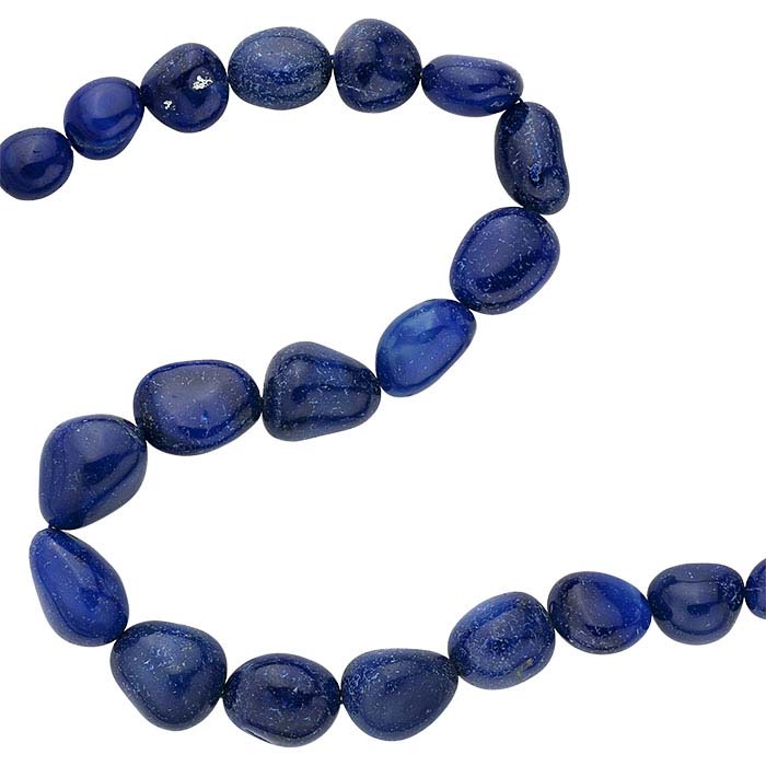 Sapphire-Blue Chalcedony 20 x 15mm Tumbled Nugget Bead Strand