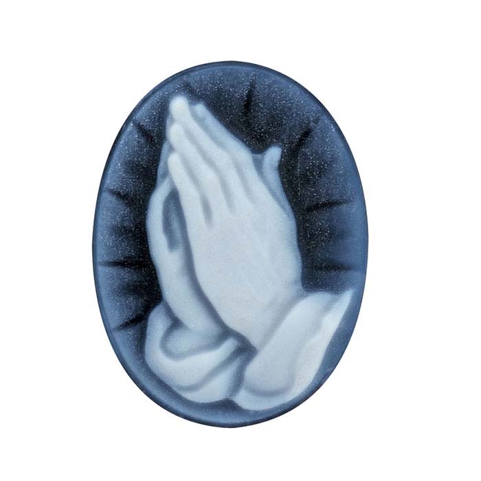 Black Agate Oval Prayer Cameos