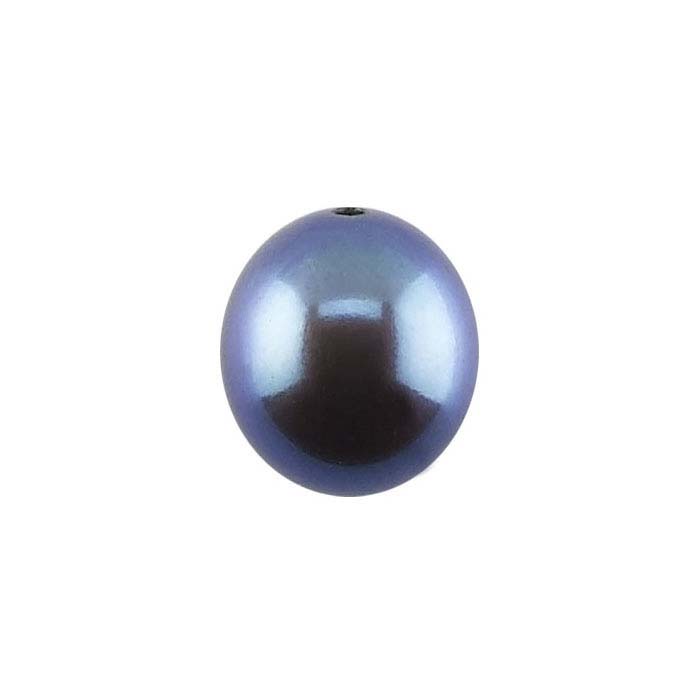 Freshwater Cultured Half-Drilled 8–8.5mm Drop Pearl, Raven's Wing, A-Grade