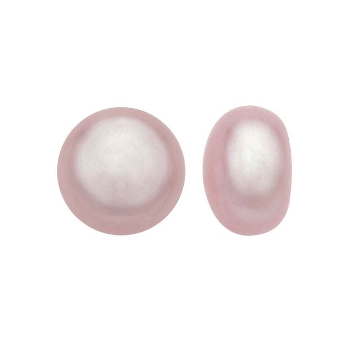 Freshwater Cultured Half-Drilled 6.5–7mm Button Pearl, Pink, A-Grade