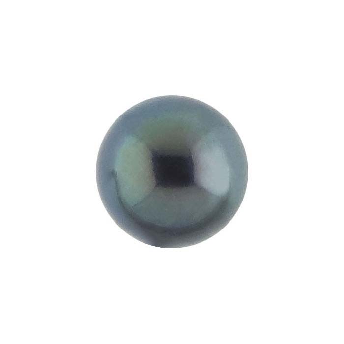Freshwater Cultured Half-Drilled 6.5mm Round Pearl, Black, A-Grade