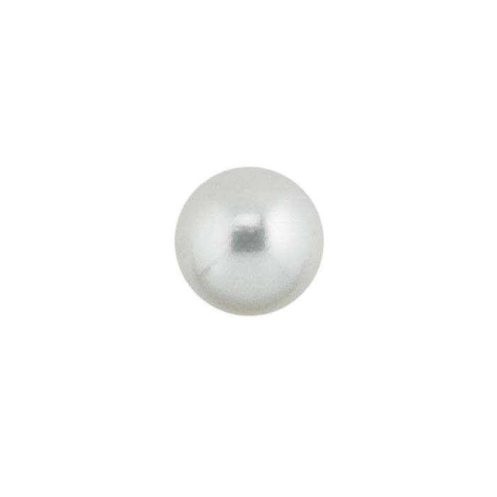 Freshwater Cultured Half-Drilled 6.5–7mm Round Pearl, White, A-Grade