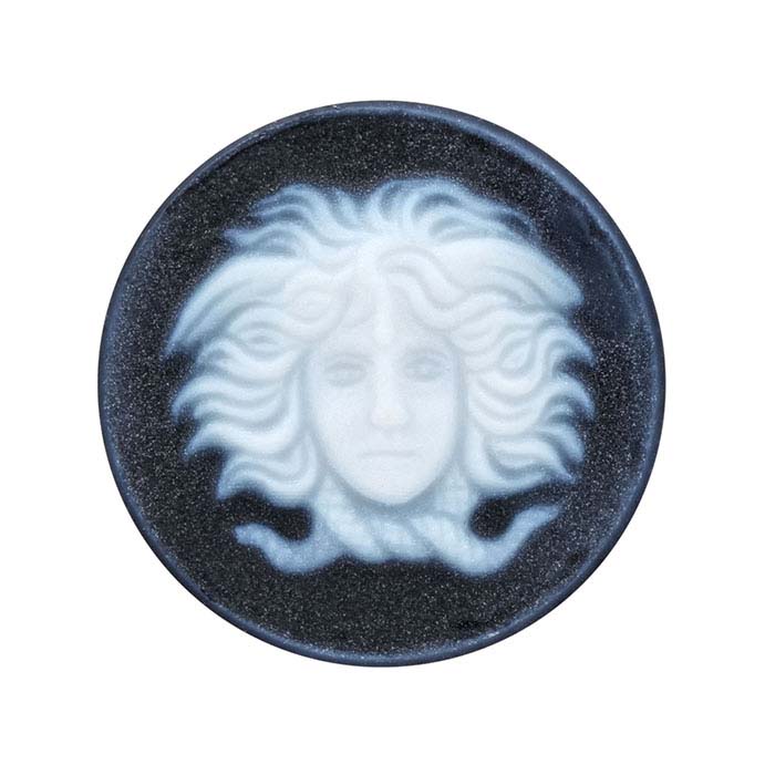 Black Agate 16mm Round Hermes Cameo