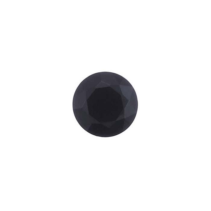 Black Spinel Round Faceted Stones