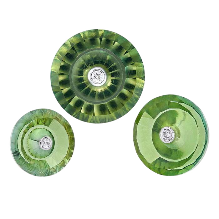 Lehrer TorusRing™ Fern Green Quartz Round Faceted Stones