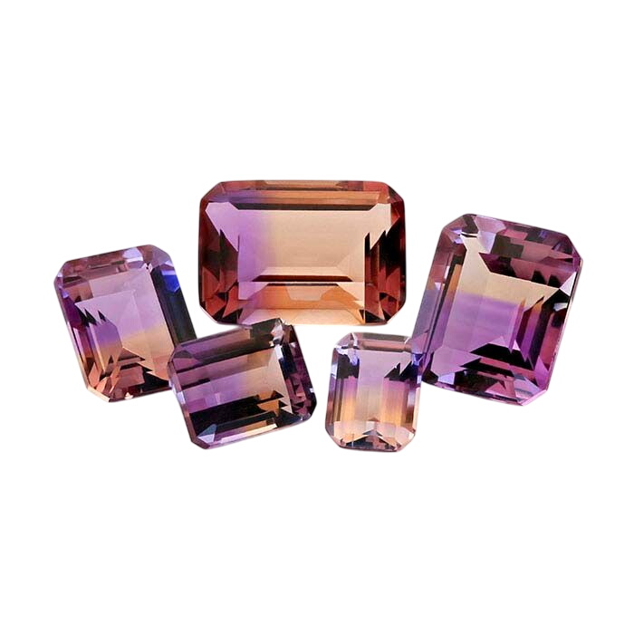 Ametrine Octagon Faceted Stones