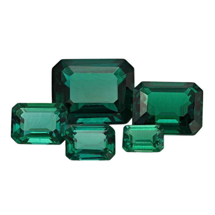 LabCreated Emerald 7 x 5mm Octagon Faceted Stone