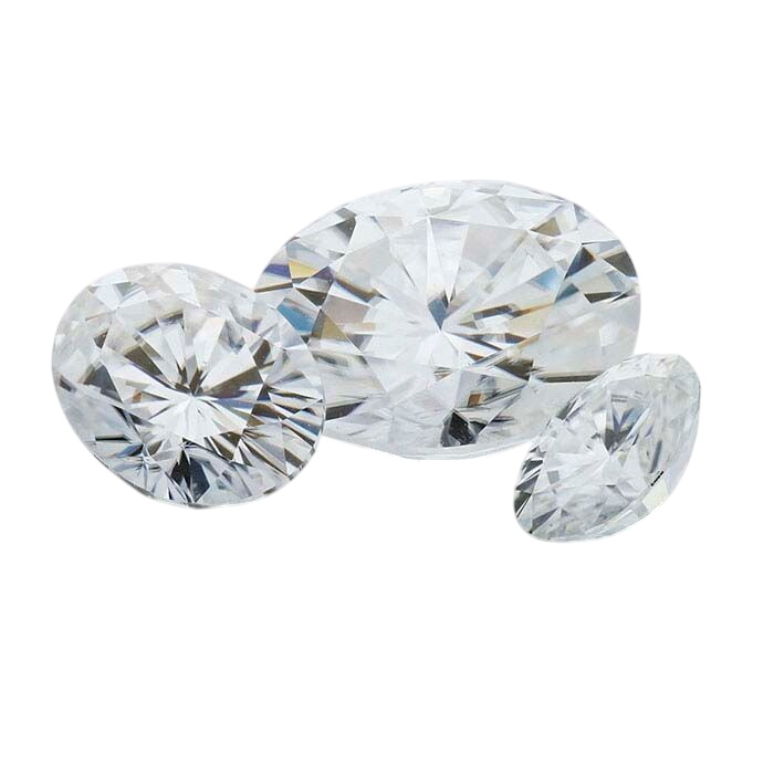 Lab-Created White Sapphire Oval Faceted Stones