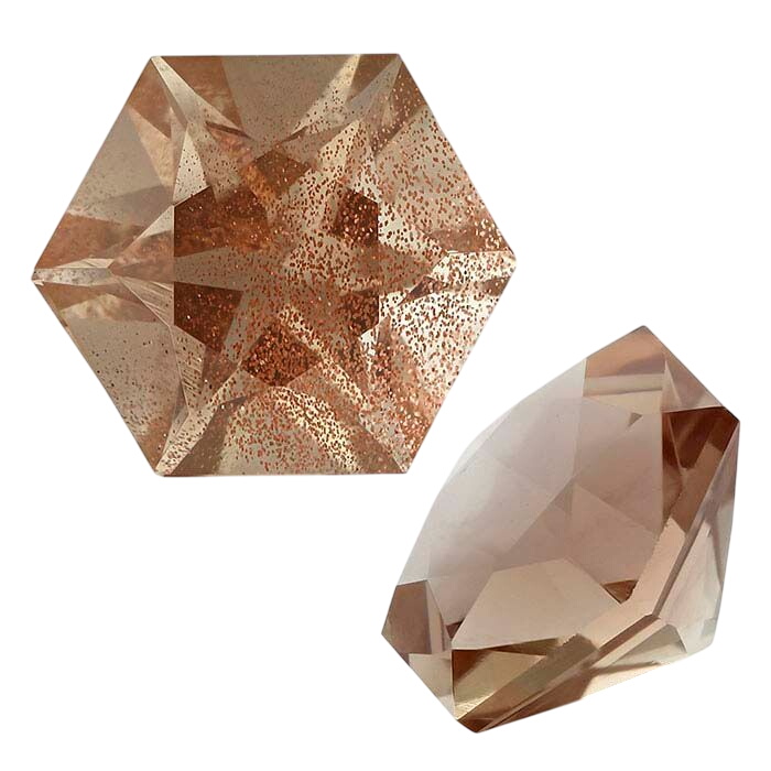 American Mined™ Oregon Schiller Sunstone™ Hexagon Faceted Stones