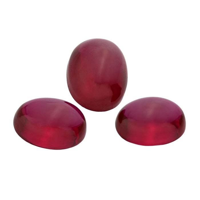 Lab-Created Ruby 8 x 6mm Oval Cabochon