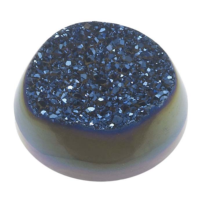 Cobalt Window Druzy Quartz 20mm Round Cabochon