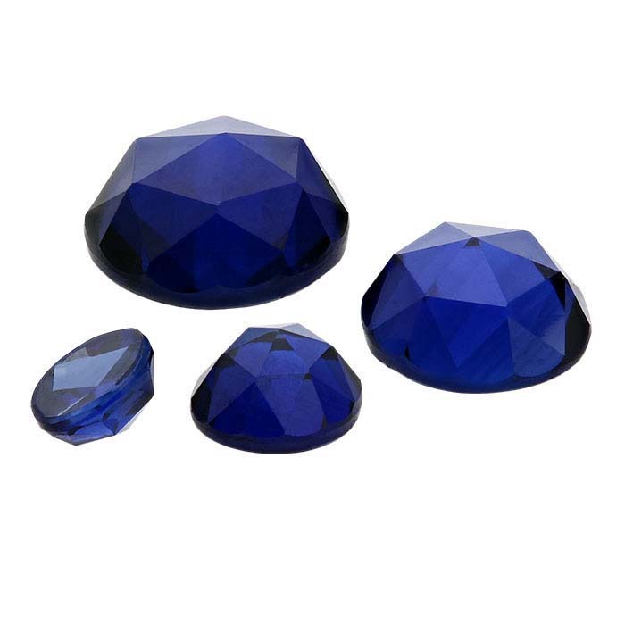 Lab-Created Sapphire Round Rose-Cut Cabochons