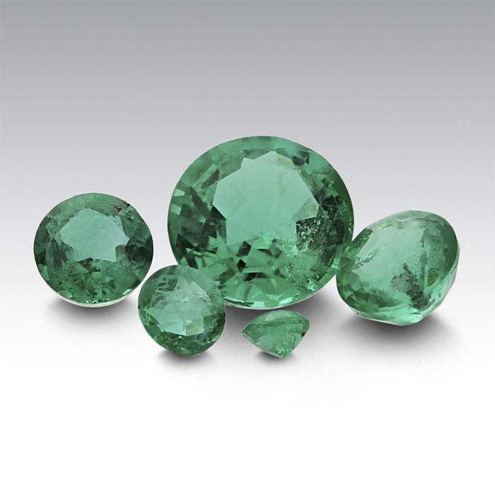 Emerald 2mm Round Faceted Stone, AAA-Grade