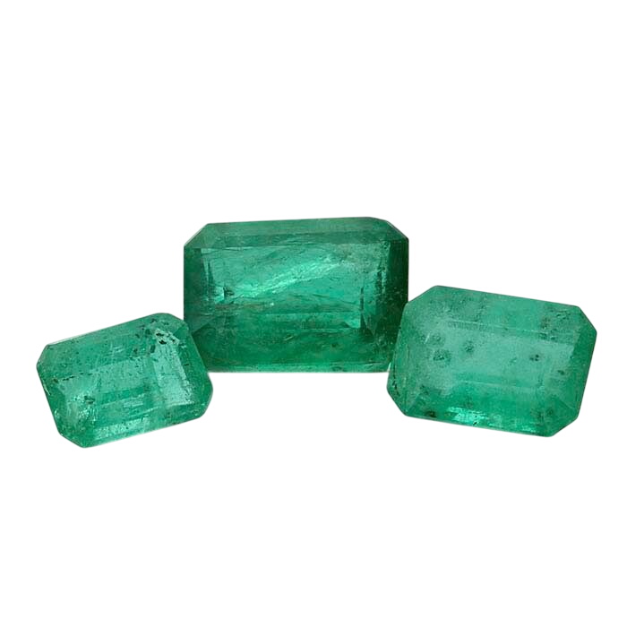 Emerald Octagon Faceted Stones, AA-Grade