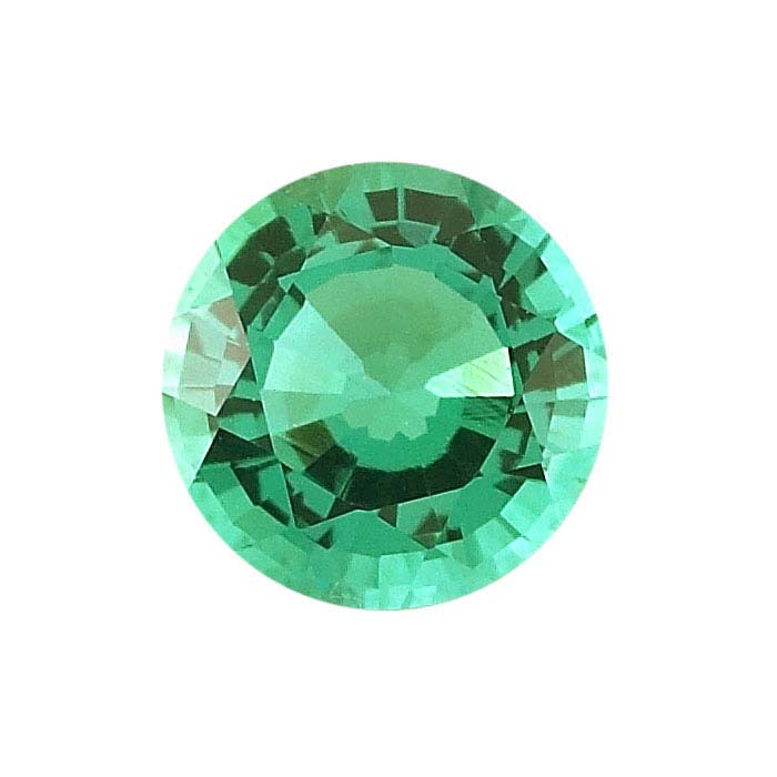 Lab-Created Emerald Round Faceted Stones