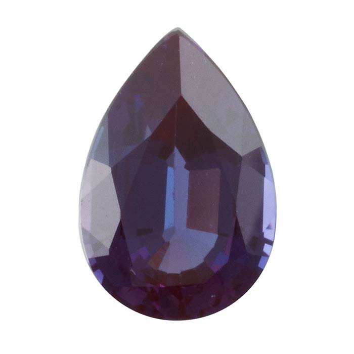 Lab-Created Alexandrite Pear Faceted Stones