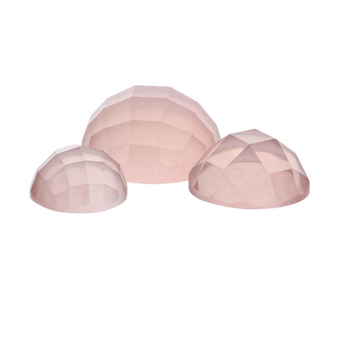 Rose Quartz Round Rose-Cut Cabochons