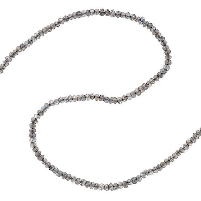 Labradorite 2.5–3mm Faceted Round Bead Strand