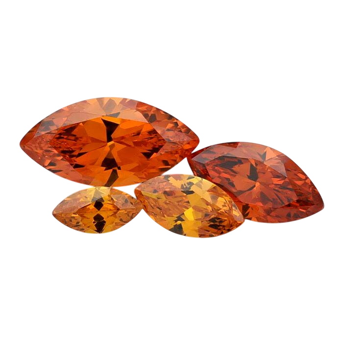 Orange CZ Marquise Faceted Stones