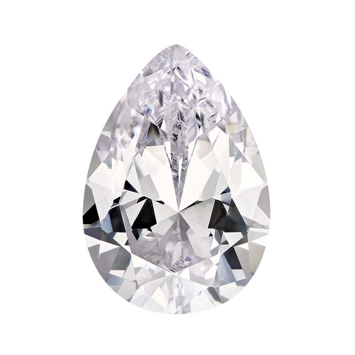 White CZ Pear Faceted Stones