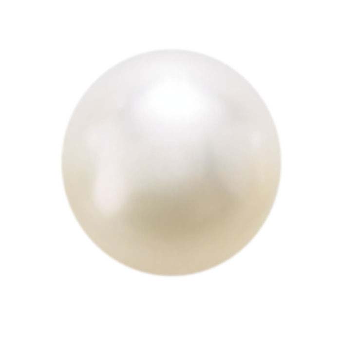 Akoya Cultured Half-Drilled 6mm Round Pearl, White, AA-Grade