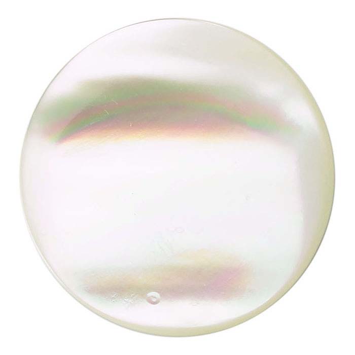White Mother-of-Pearl Round Cabochons