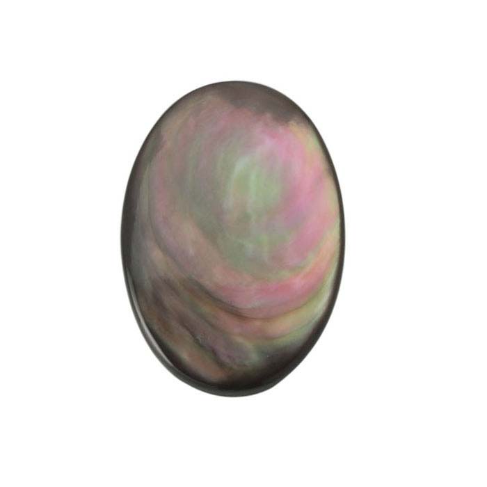 Black Mother-of-Pearl 18 x 13mm Oval 