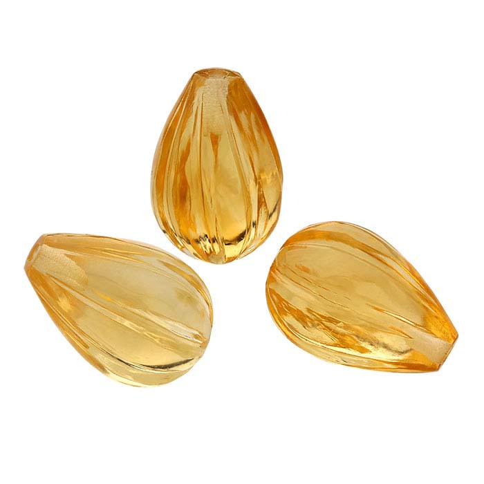 Citrine Half-Drilled 10 x 7mm Teardrop Bead
