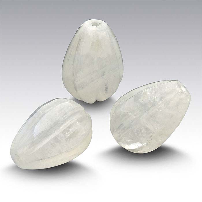 Rainbow Moonstone Half-Drilled 10 x 7mm Teardrop Bead