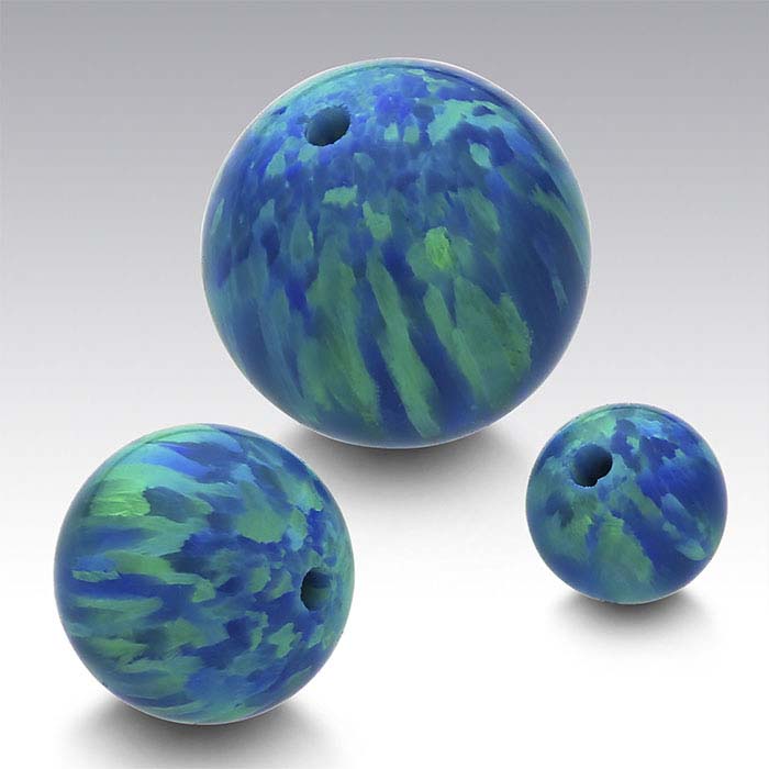 Kyocera Peacock Opal Half-Drilled Beads
