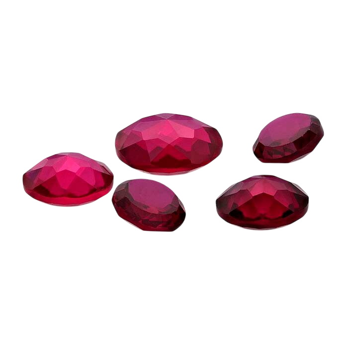 Simulated Garnet 5mm Round Le Bouton-Cut Cabochon
