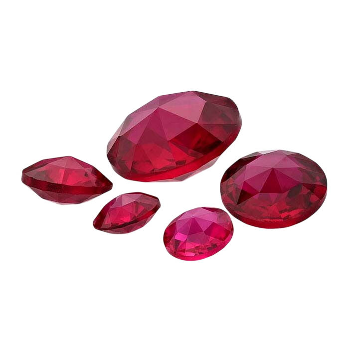 Simulated Garnet 5mm Round Double Rose-Cut Stone