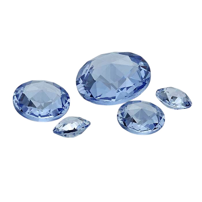 Simulated Aquamarine Round Double Rose-Cut Stones