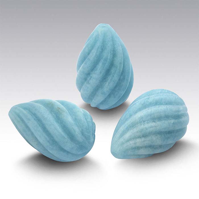 Amazonite 15 x 10mm Fluted Drop