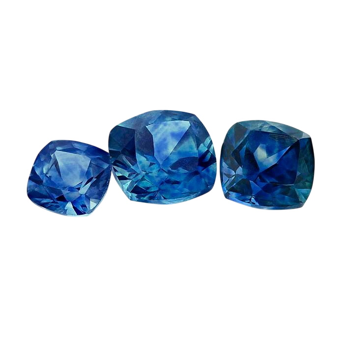 American Mined™ Montana Sapphire™ Cushion Faceted Stones