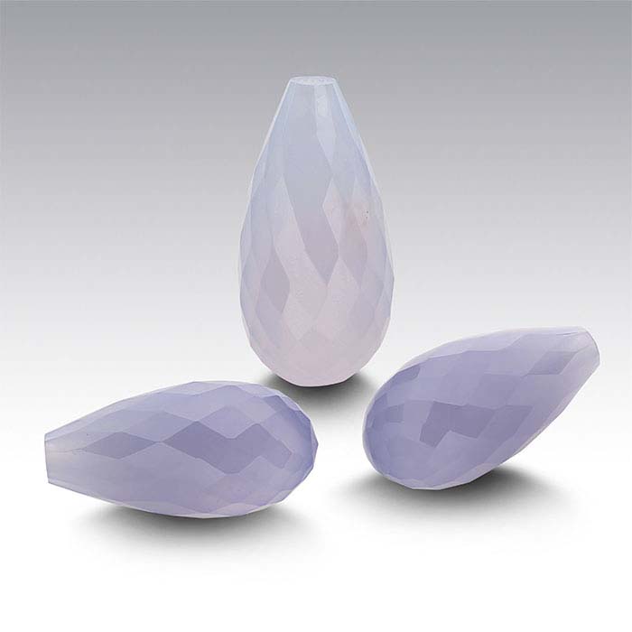 Blue Chalcedony Briolette Pendants