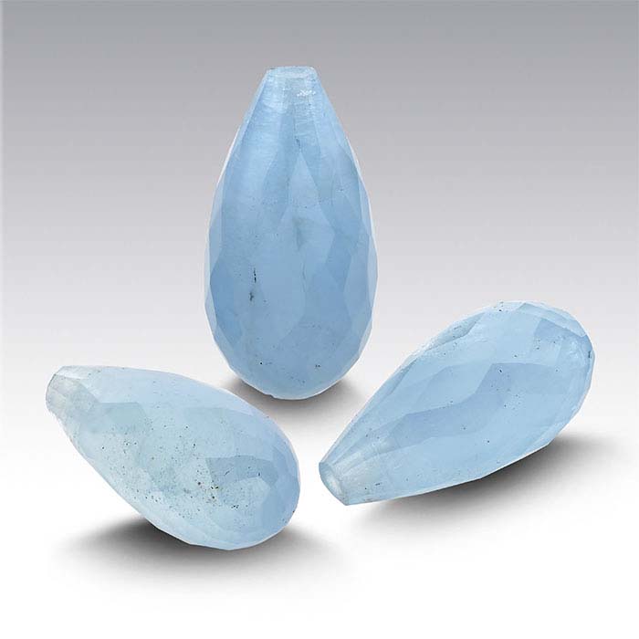 Aquamarine Briolette Pendants