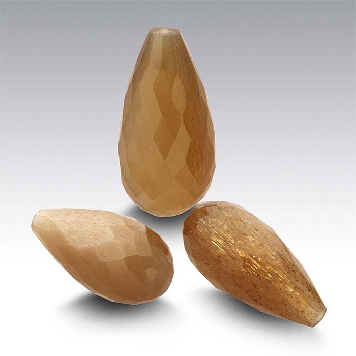 Golden Sunstone Briolette Pendants
