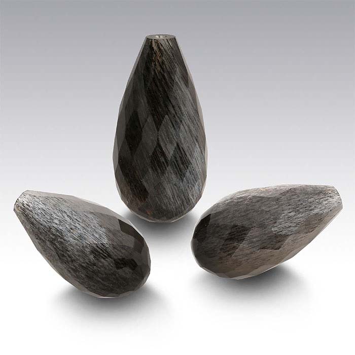 Black Sunstone Briolette Pendants