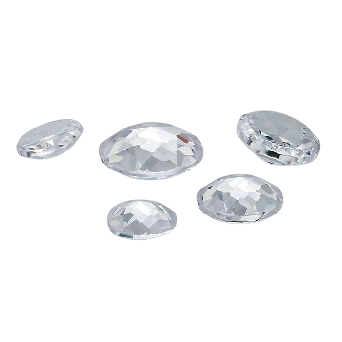 White CZ 4mm Round Le Bouton-Cut Cabochon