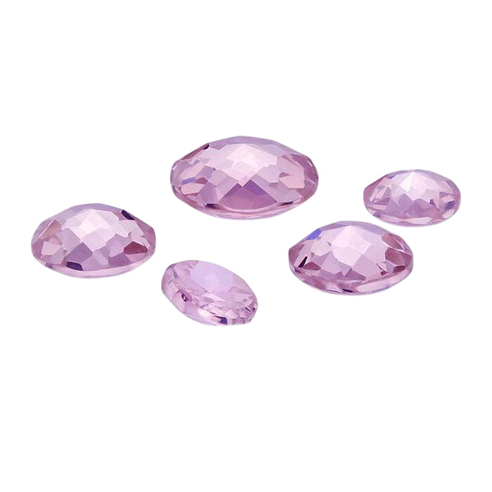 Pink CZ Round Le Bouton-Cut Cabochons