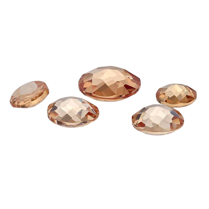 Champagne CZ Round Le Bouton-Cut Cabochons