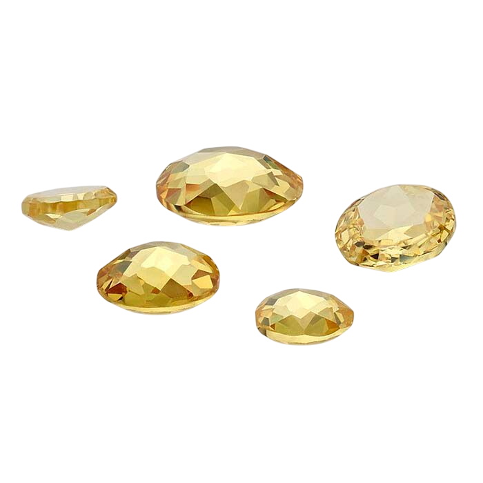 Yellow CZ Round Le Bouton-Cut Cabochons