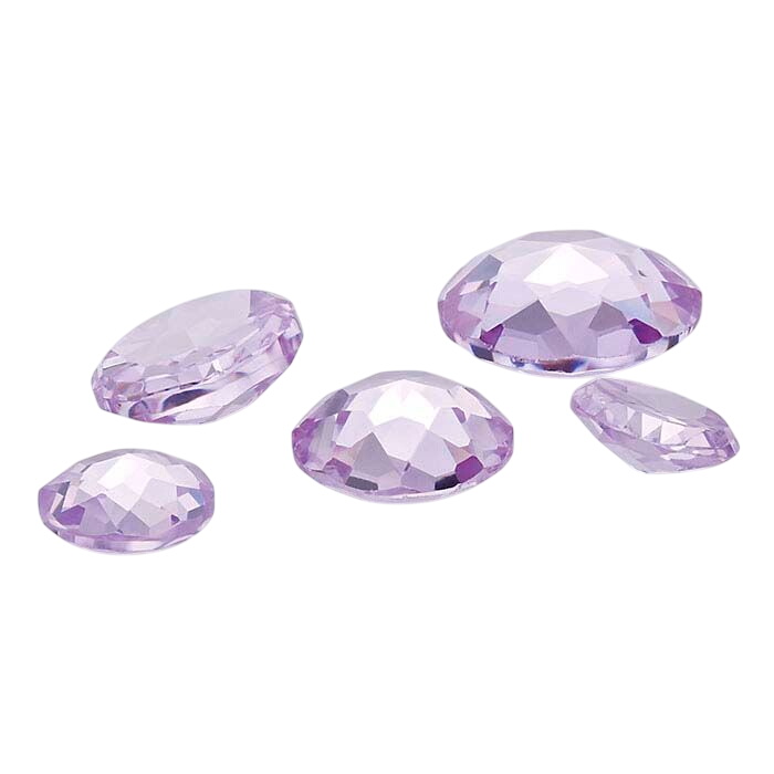Lavender CZ Round Le Bouton-Cut Cabochons
