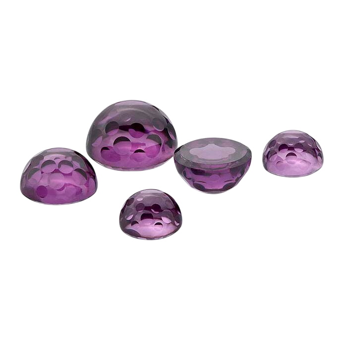 Purple CZ 4mm Round Bubble-Cut Cabochon
